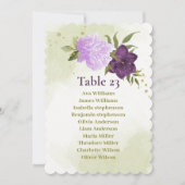 paarse bloemen groene bladeren zitplaats kaart (Voorkant)