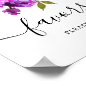 Paarse Bloemen & Groene Shower Favorieten Bord Poster (Hoek)