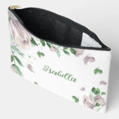 paarse bloemen groene vlinders etui (Open)