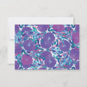 Paarse Bloemen Handgeschilderde RSVP Kaart (Achterkant)