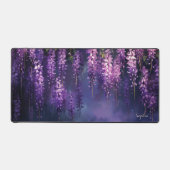 Paarse bloemen hangend aan een boom violette bloem bureaumat (Voorkant)