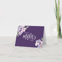 paarse bloemen happy moederdag card
