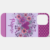 Paarse Bloemen Hart Doel Inspirivity Case-Mate iPhone Case (Achterkant (horizontaal))