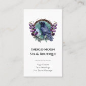 Paarse bloemen hemelse raven kristallen krans visitekaartje (Voorkant)