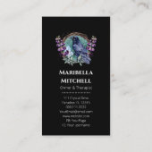 Paarse bloemen hemelse raven kristallen krans visitekaartje (Achterkant)
