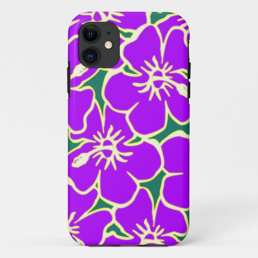 Paarse Bloemen Hibiscus Hawaiian Flowers Telefoon Case-Mate iPhone Case (Achterkant)