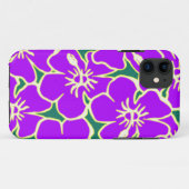 Paarse Bloemen Hibiscus Hawaiian Flowers Telefoon Case-Mate iPhone Case (Achterkant (horizontaal))