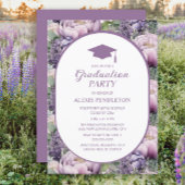 Paarse Bloemen High School Afstuderen Cap Kaart