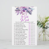 Paarse Bloemen Hij zei dat ze Vrijgezellenfeest sp Briefpapier (Staand voorkant)