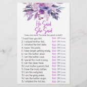 Paarse Bloemen Hij zei dat ze Vrijgezellenfeest sp Briefpapier (Voorkant)