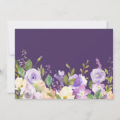 paarse bloemen housewarming party uitnodiging (Achterkant)