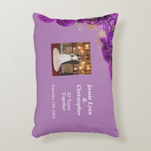 Paarse bloemen Huwelijksjubileum Accentkussen Accent Kussen (Voorkant(Verticaal))