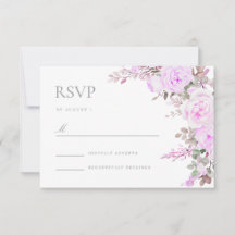 Paarse Bloemen Huwelijksreactie RSVP-kaart