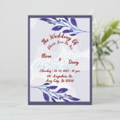 Paarse bloemen huwelijksuitnodiging: een dromerige feestdagenkaart (Staand voorkant)