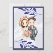 Paarse bloemen huwelijksuitnodiging: een dromerige feestdagenkaart (Achterkant)