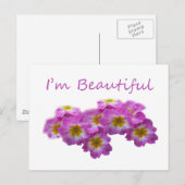 Paarse bloemen, ik ben mooi briefkaart (Voorkant / Achterkant)