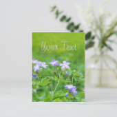 Paarse bloemen in het veld briefkaart (Staand voorkant)