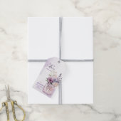 Paarse Bloemen In Mason Jar Bloemen Huwelijk Cadeaulabel (Met Touw)