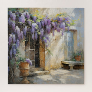 Paarse Bloemen Ingang Legpuzzel