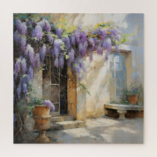 Paarse Bloemen Ingang Legpuzzel (Verticaal)