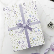 Paarse bloemen inpakpapier