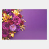 Paarse Bloemen Inpakpapier Vel (Voorkant)