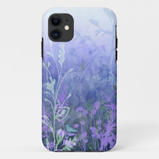 Paarse Bloemen iPhone 5G Hoesje (Achterkant)