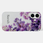 Paarse Bloemen iPhone Hoesje (Achterkant (horizontaal))