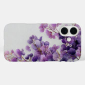 Paarse Bloemen iPhone Hoesje (Achterkant (horizontaal))
