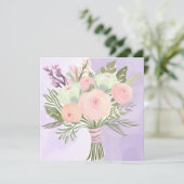 Paarse Bloemen Kaart (Staand voorkant)