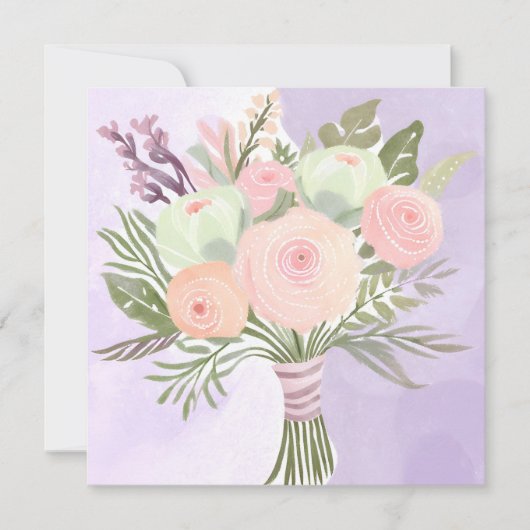 Paarse Bloemen Kaart (Voorkant)