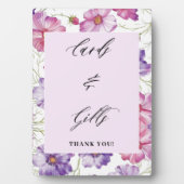 Paarse bloemen Kaarten en geschenken bruiloft Fotoplaat (voorkant)