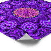  Paarse bloemen Kaleidoscoop Kunst Poster (Hoek)