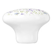 Paarse Bloemen Keramische Knop (Zijkant)