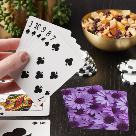 Paarse Bloemen Klassieke Speelkaarten (Insitu)
