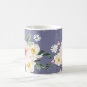 Paarse, Bloemen Koffie T-shirt Mok Drinkware (Center)