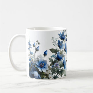 Paarse bloemen koffiethee mok kopje