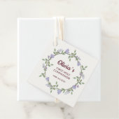 Paarse bloemen Krans Eerste Communie Bedankjes Labels (In situ)