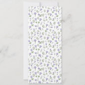 Paarse bloemen Krans Eerste Communie Uitnodiging (Achterkant)