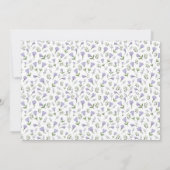 Paarse bloemen Krans Eerste Communie Uitnodiging (Achterkant)