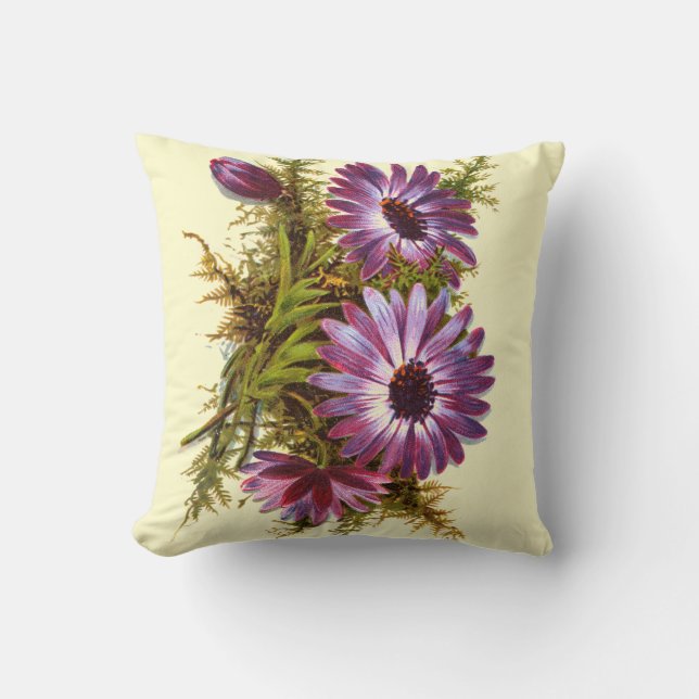  Paarse  bloemen Kussen (Voorkant)