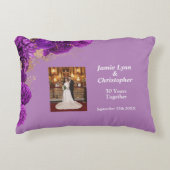 Paarse bloemen kussen voor huwelijksjubileum (Voorkant)
