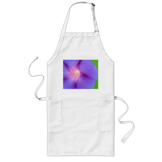 Paarse Bloemen Lang Schort (Voorkant)