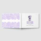 Paarse Bloemen Lantaarn bruiloft Gastenboek (Volledig)