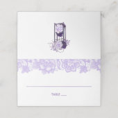 Paarse Bloemen Lantaarn en Kant Plaatskaartje (Buitenkant ongevouwen)