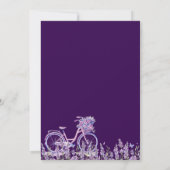 Paarse Bloemen Lavendel Fiets Baby shower Kaart (Achterkant)