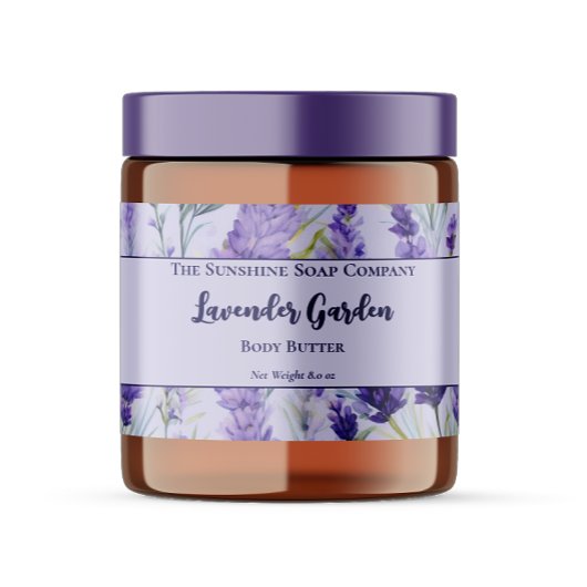 Paarse Bloemen Lavendel Garden Cosmetics Jar Label Waterfles Etiket