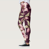 Paarse Bloemen Leggings (Links)