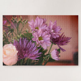 Paarse bloemen legpuzzel