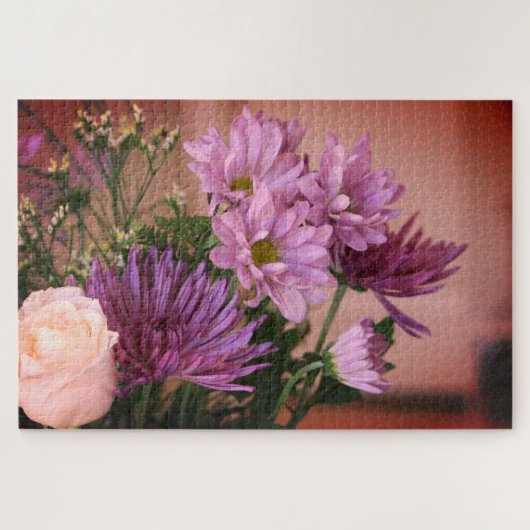 Paarse bloemen legpuzzel (Horizontaal)